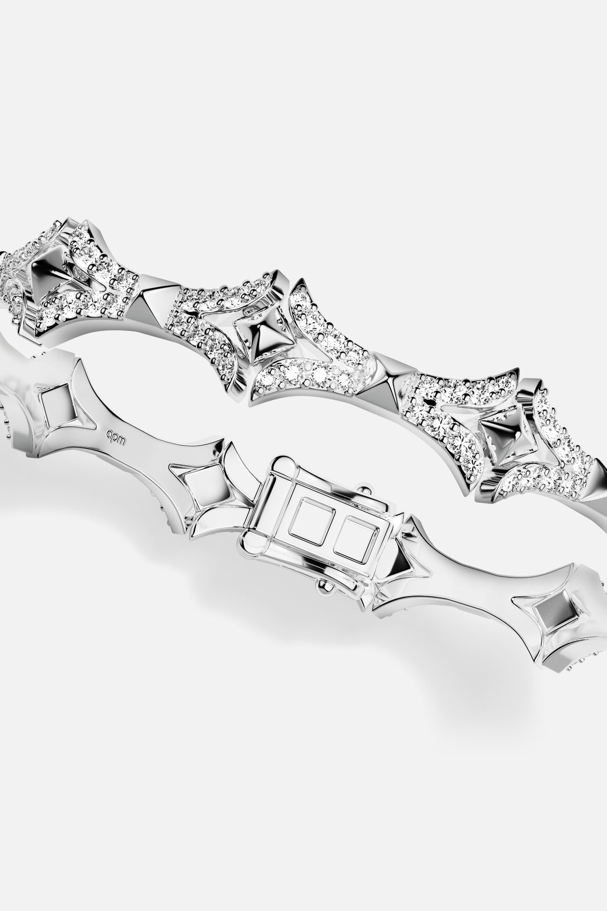 APM Monaco Yacht Club Rock bracelet croix pavé blanc taille M