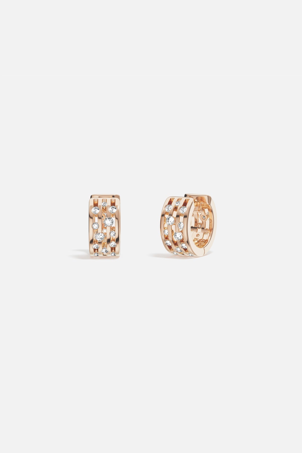 APM Monaco Automne Graphique boucles d'oreilles créoles rose