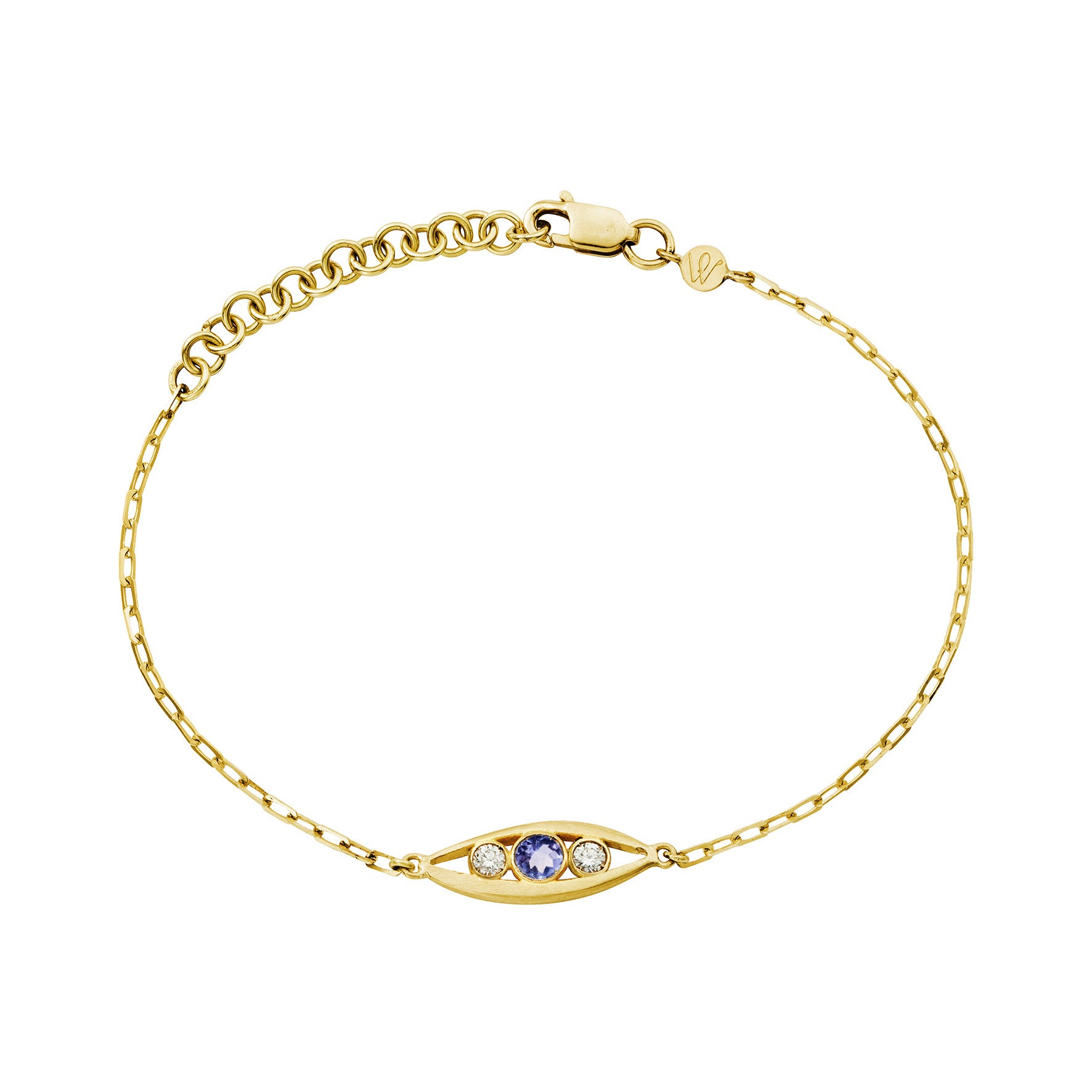 Aimée Aimer Bel Aloha bracelet or jaune tanzanite diamants