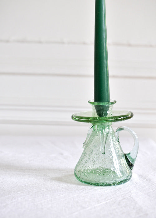 Aimée Aimer Pétulant bougeoir verre soufflé amande 13 cm