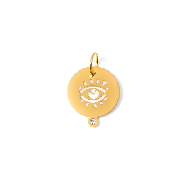 Aimée Aimer Médailles Heureuses médaille Oeil or jaune diamant