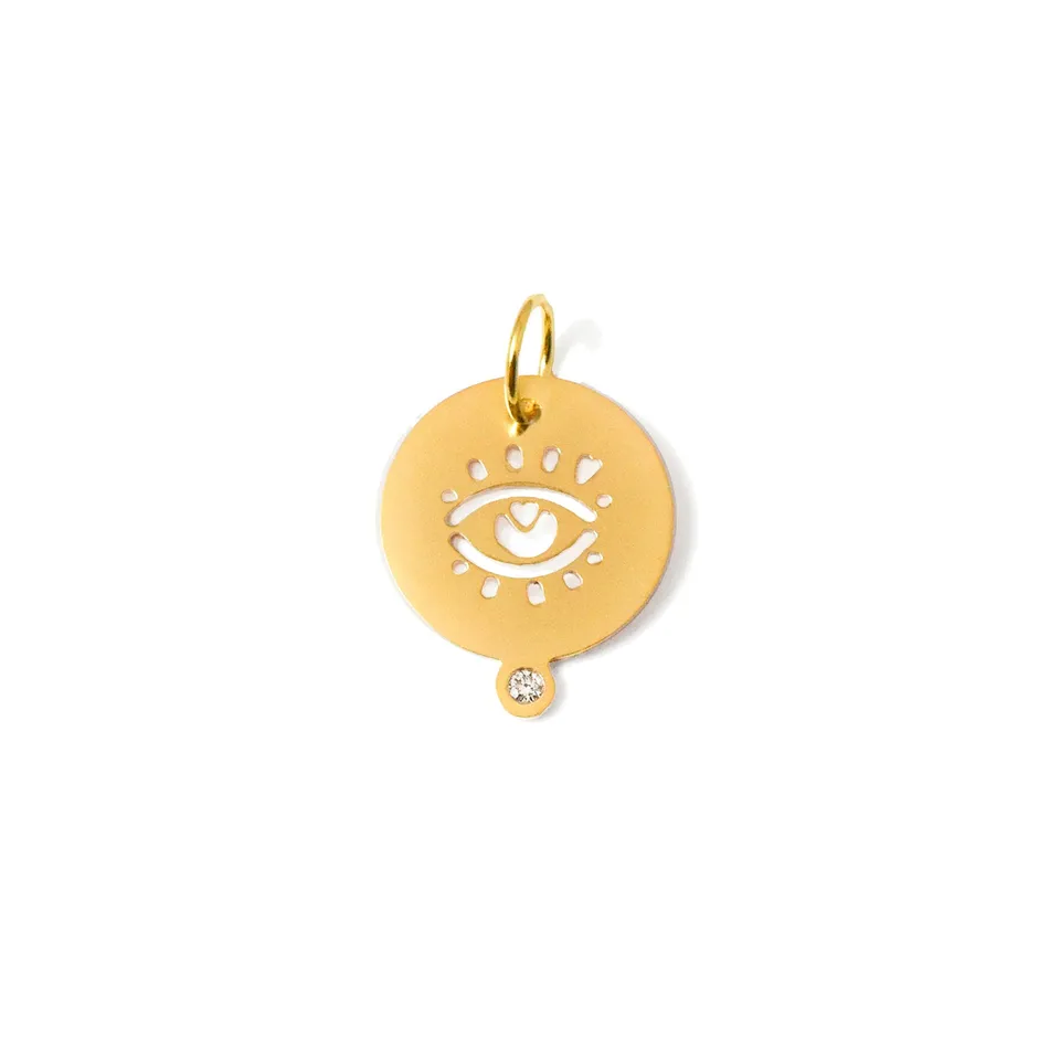 Aimée Aimer Médailles Heureuses médaille Oeil or jaune diamant