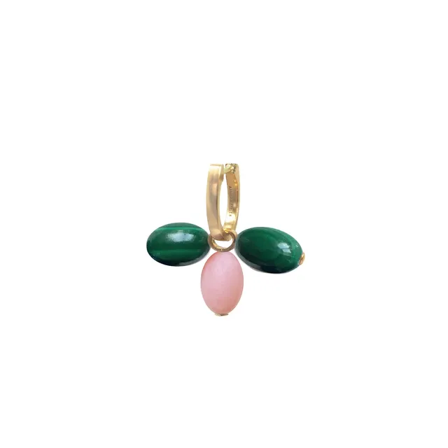Aimée Aimer Tiare créole or malachite opale rose unité