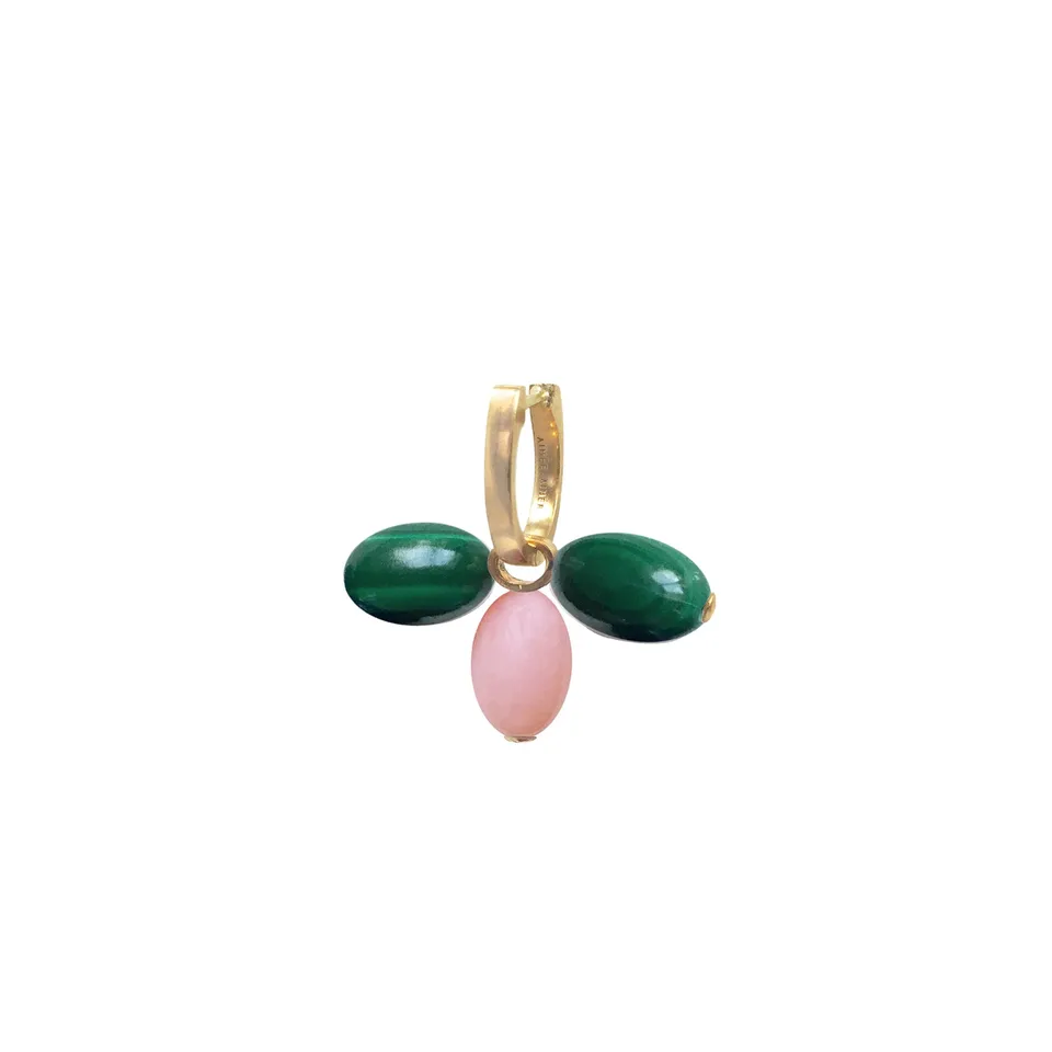 Aimée Aimer Tiare créole or malachite opale rose unité