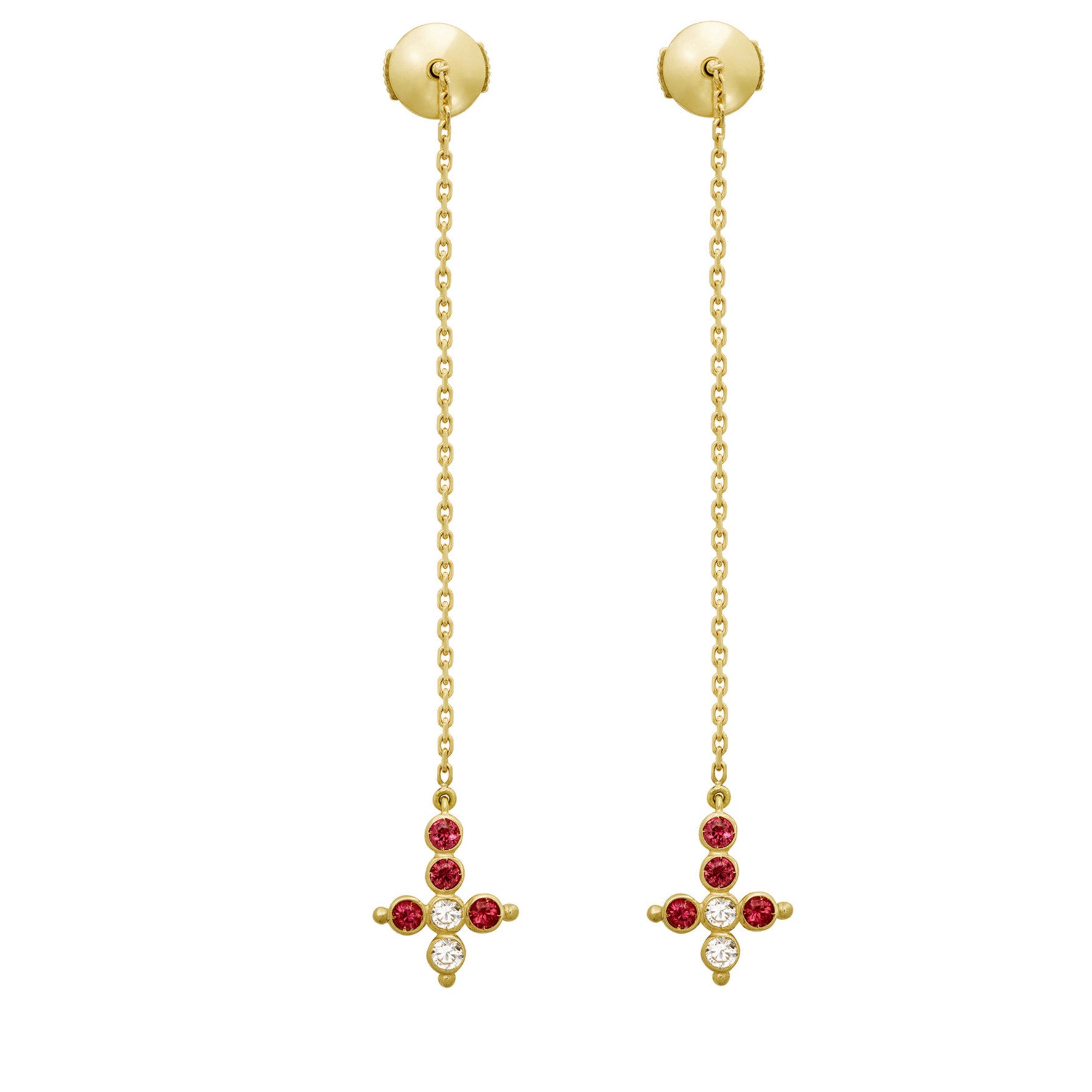 Aimée Aimer Petit AA boucle chaîne or jaune rubis à l'unité