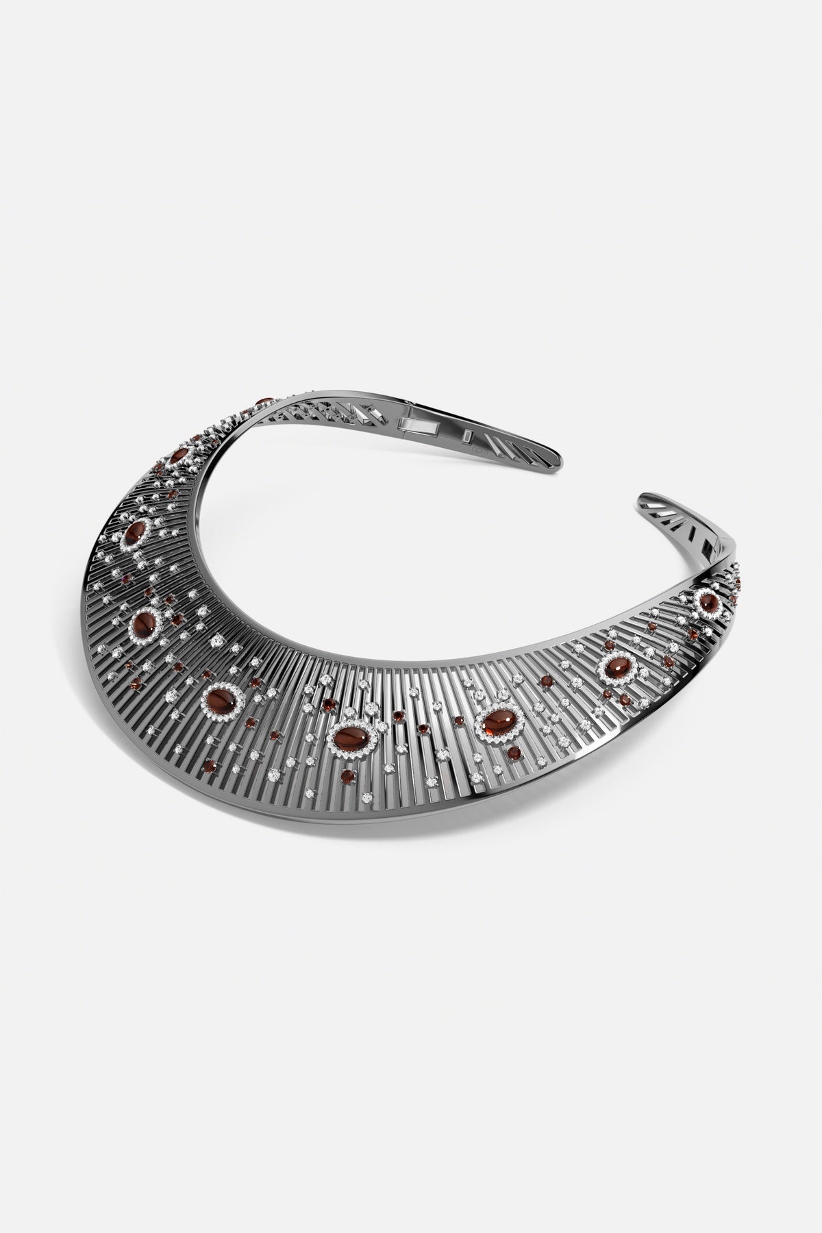 APM Monaco Automne Les Éventails collier choker statement bordeaux