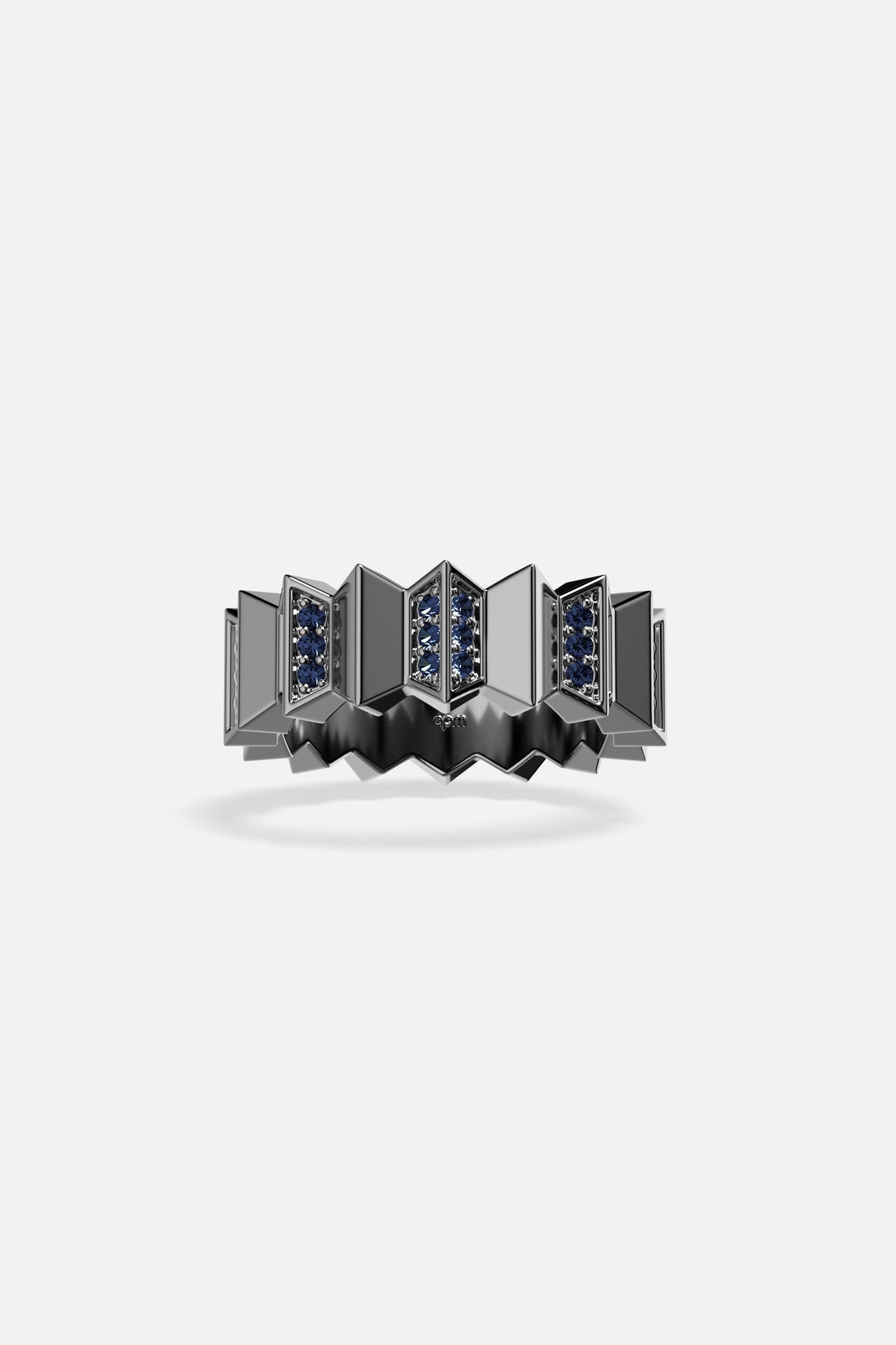 APM Monaco Yacht Club Up and Down bague bleue gris 52