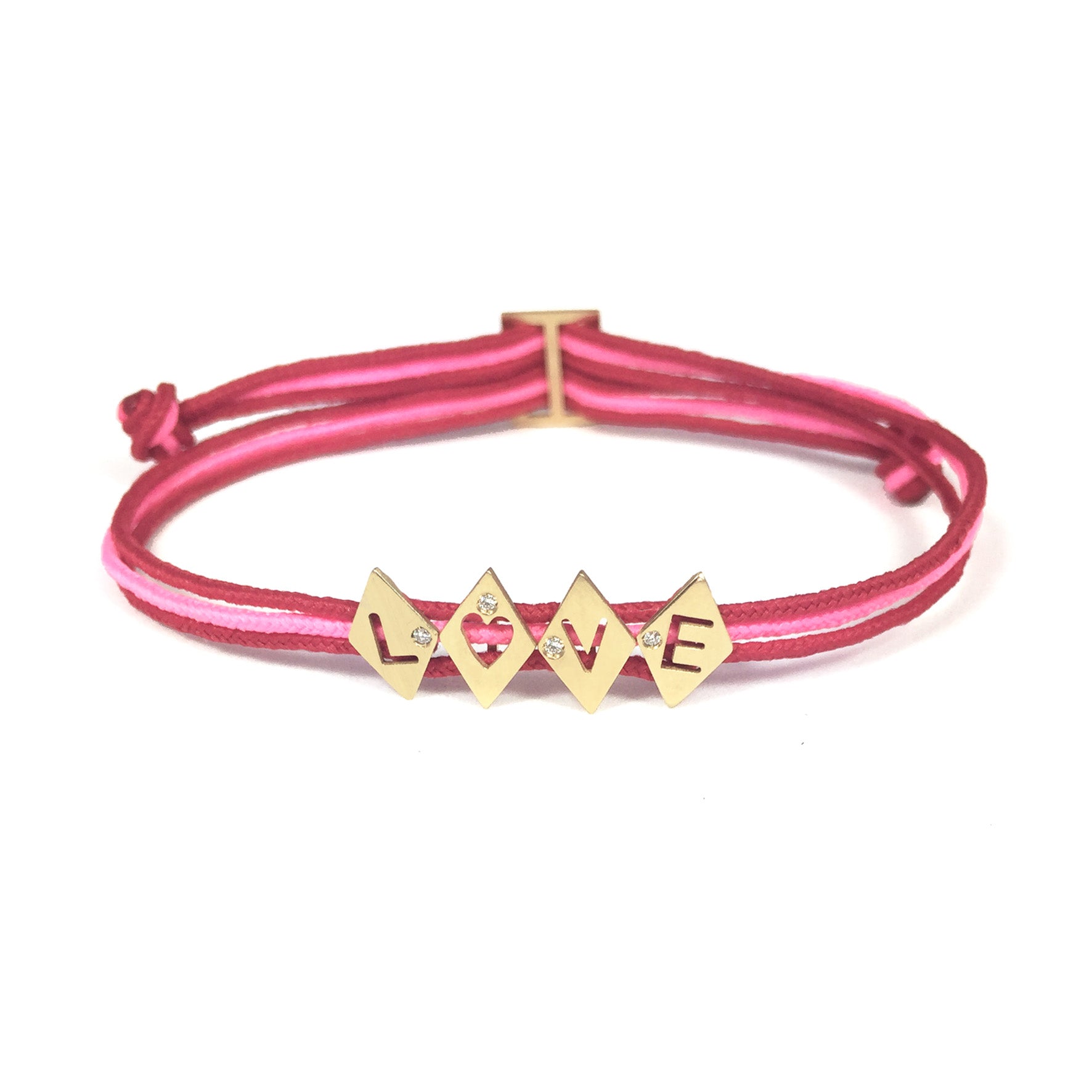 Aimée Aimer Alphabet bracelet 4 lettres or jaune diamant
