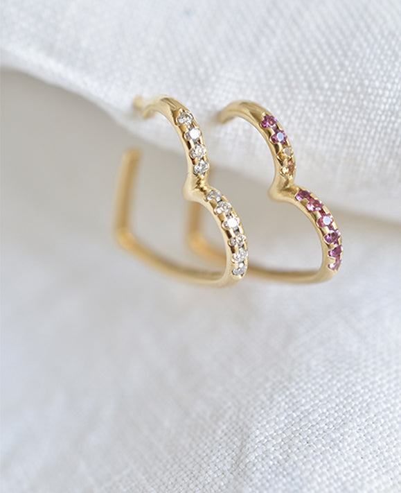 Aimée Aimer Crush créole or jaune diamants unité 0,11 ct