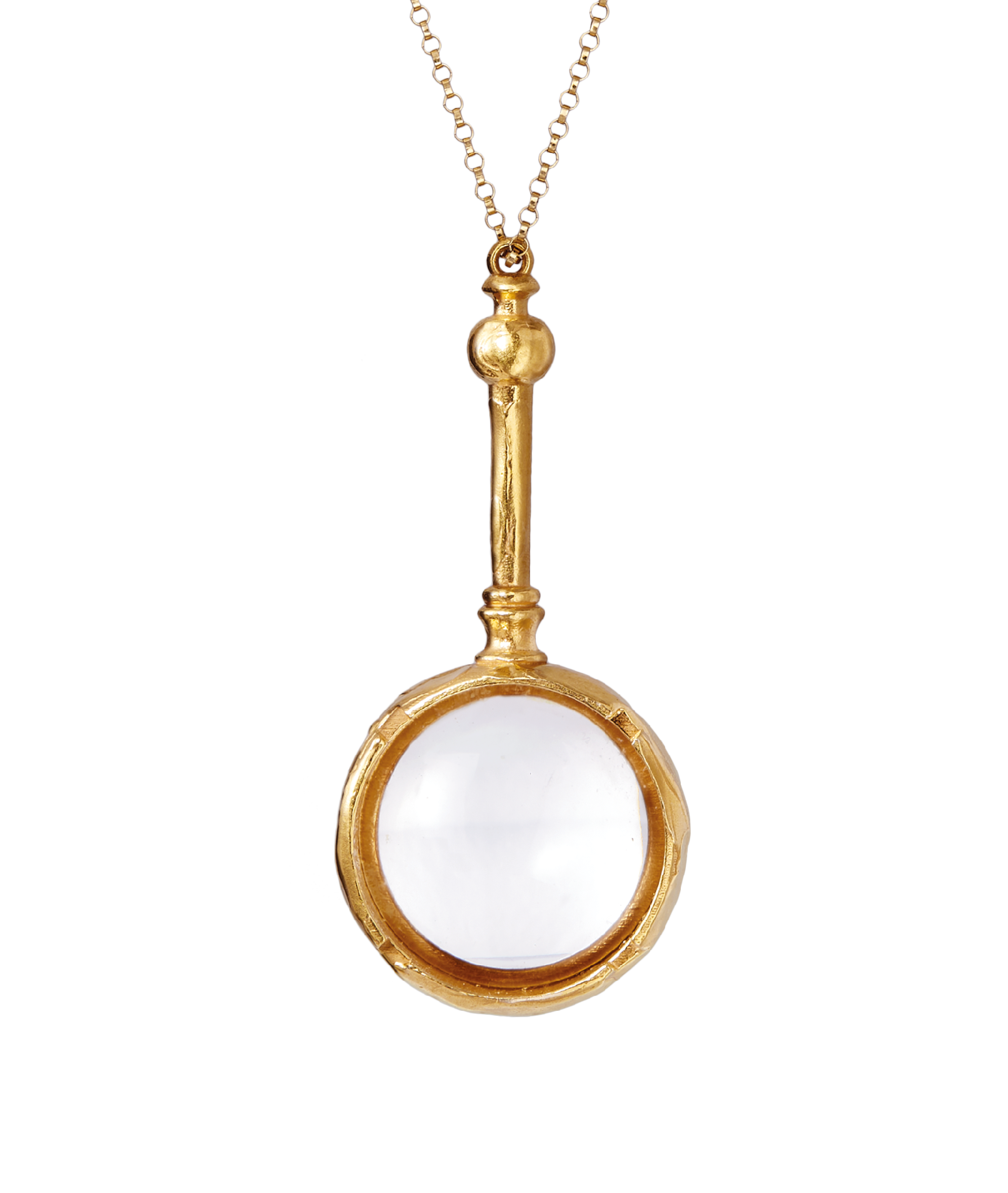 Alighieri Poet's Lens collier loupe plaqué or 24ct