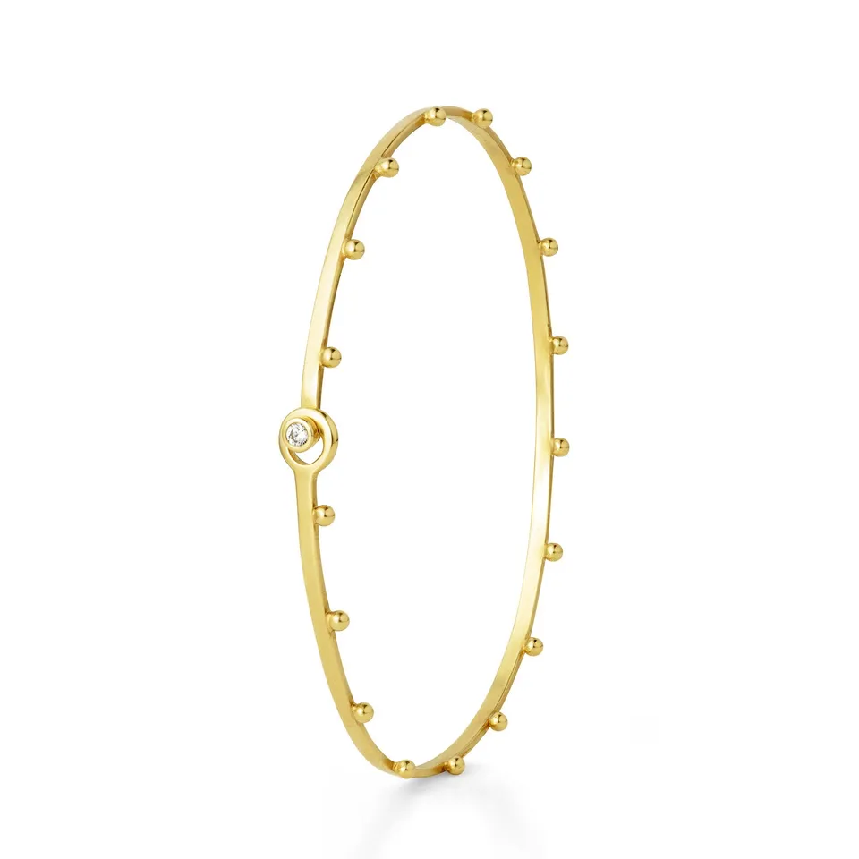 Aimée Aimer Grains bracelet jonc or jaune diamant medium