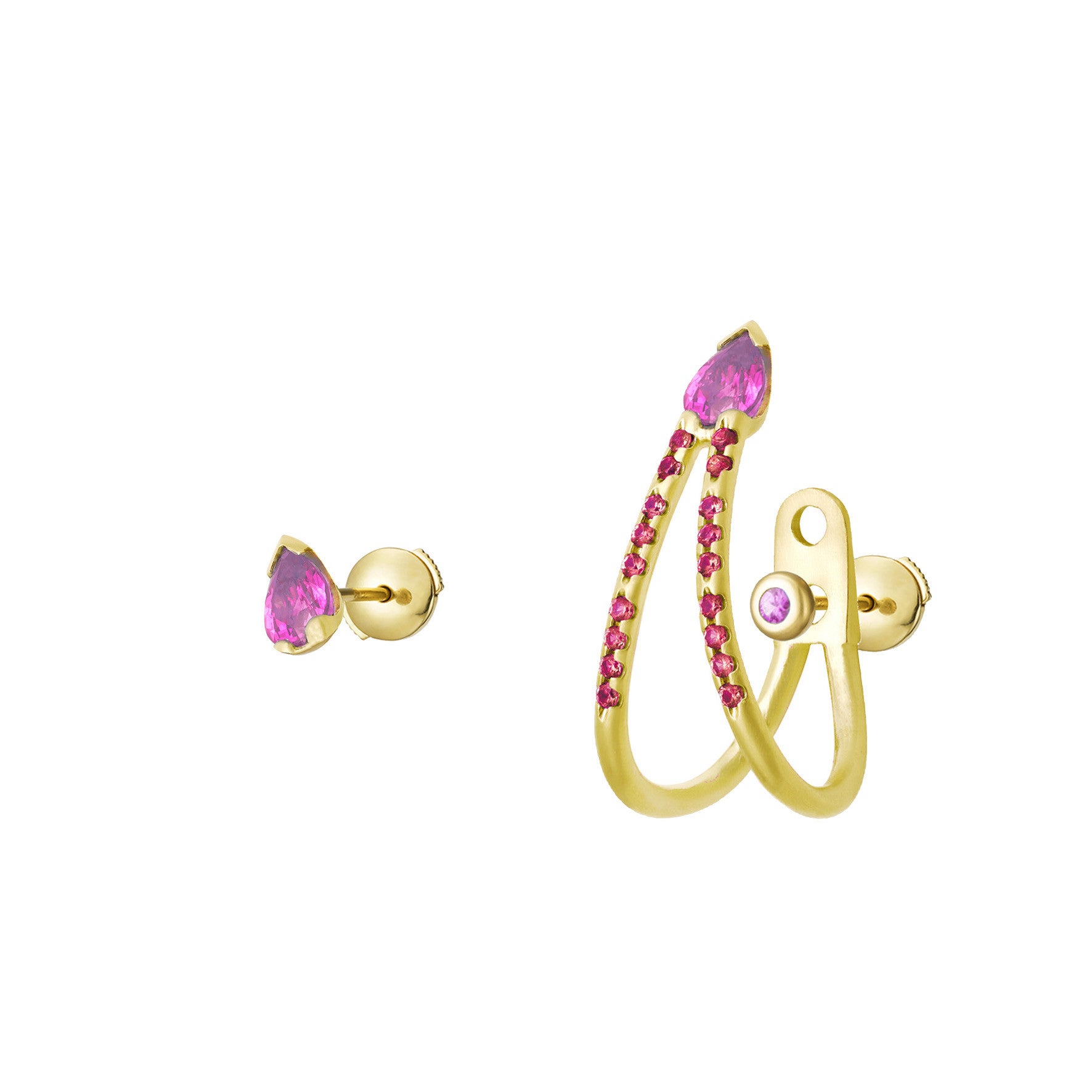 Aimée Aimer SkyLiane boucle d'oreille or jaune saphir rubis unité