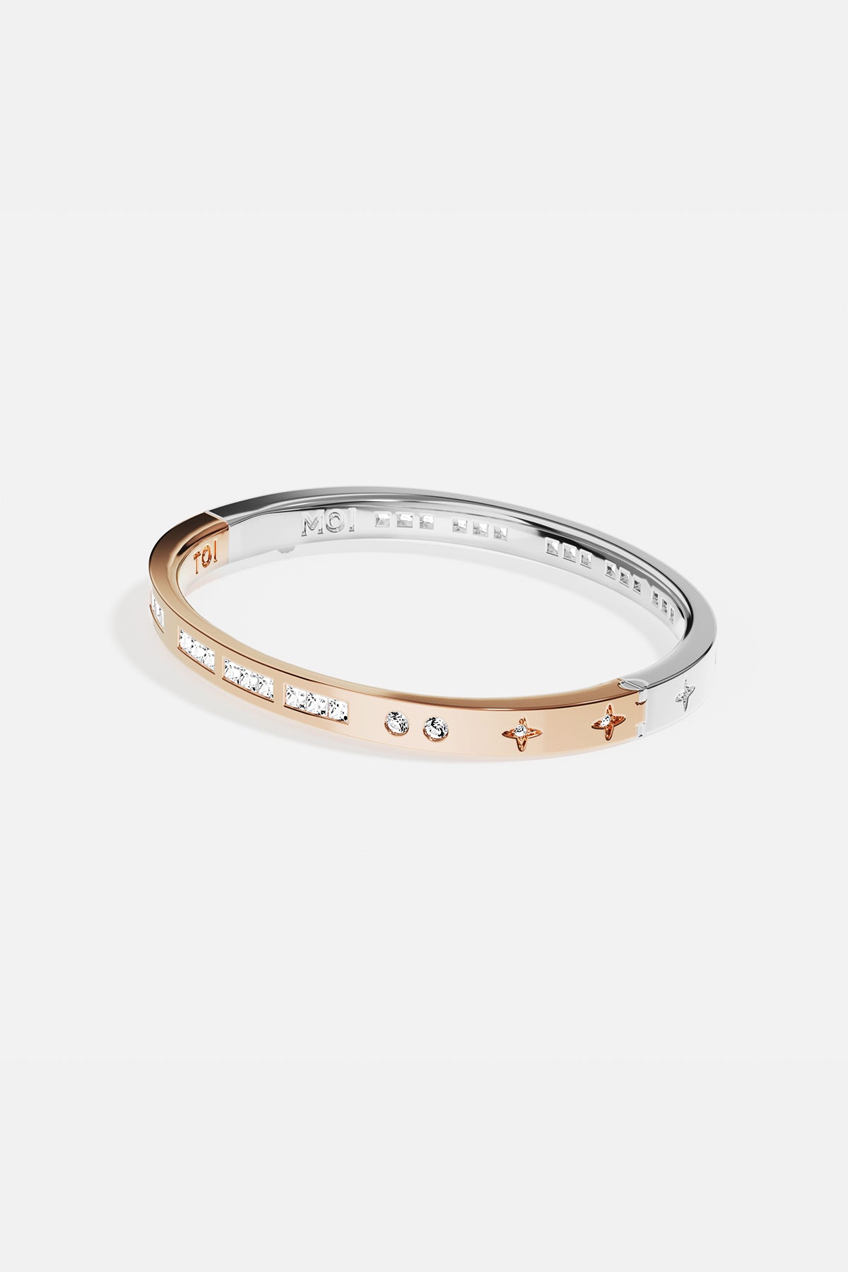 APM Monaco Morse Code TOI et MOI jonc bicolore M 16,5 cm