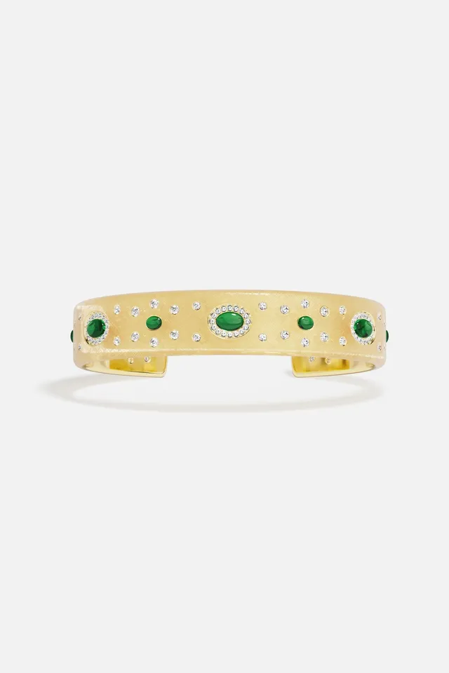 APM Monaco Automne Les Cabochons bracelet jonc vert large