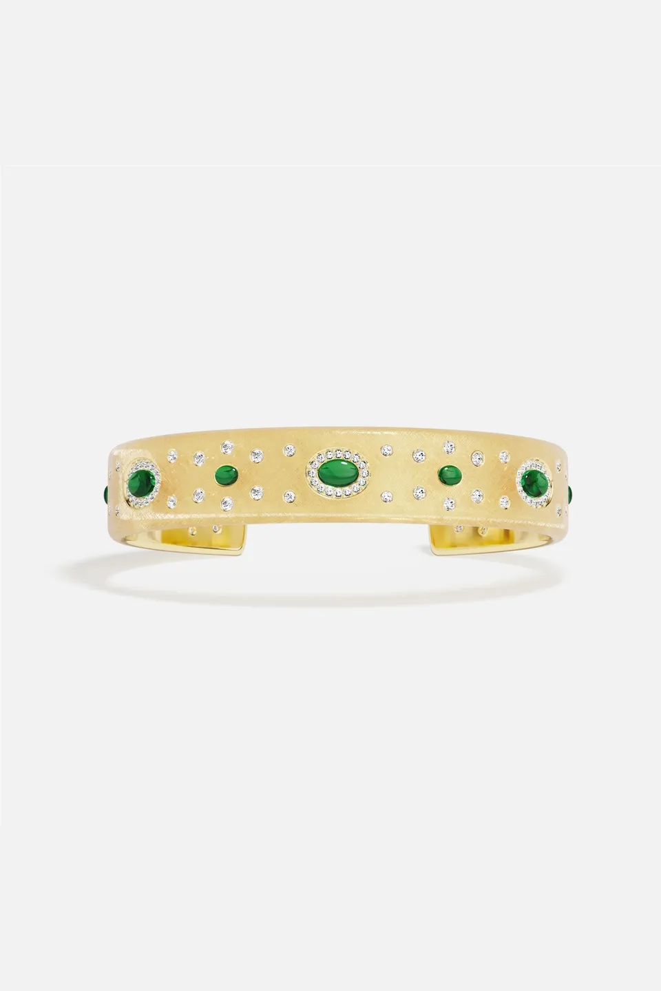 APM Monaco Automne Les Cabochons bracelet jonc vert large