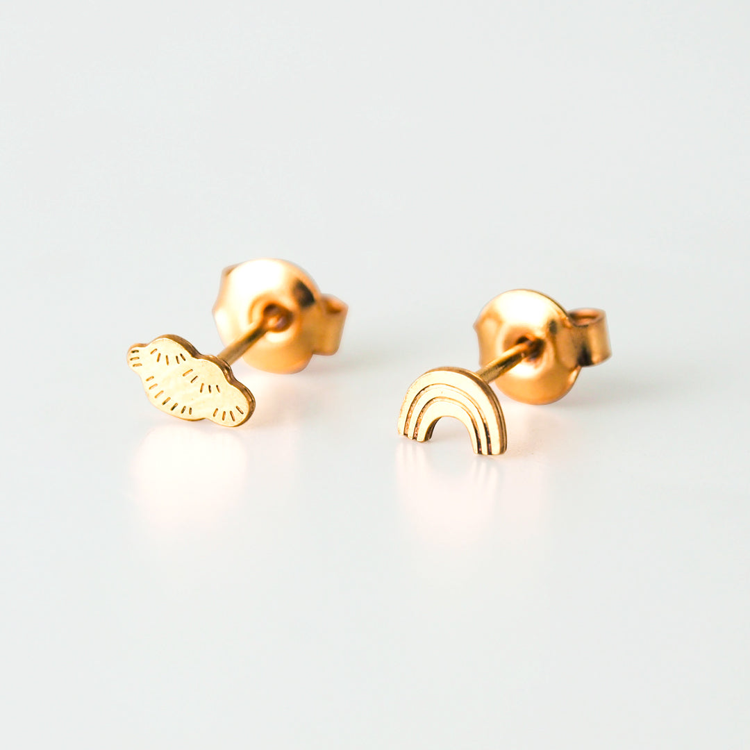 Adorabili Arc-en-ciel boucles d’oreilles plaqué or nuage