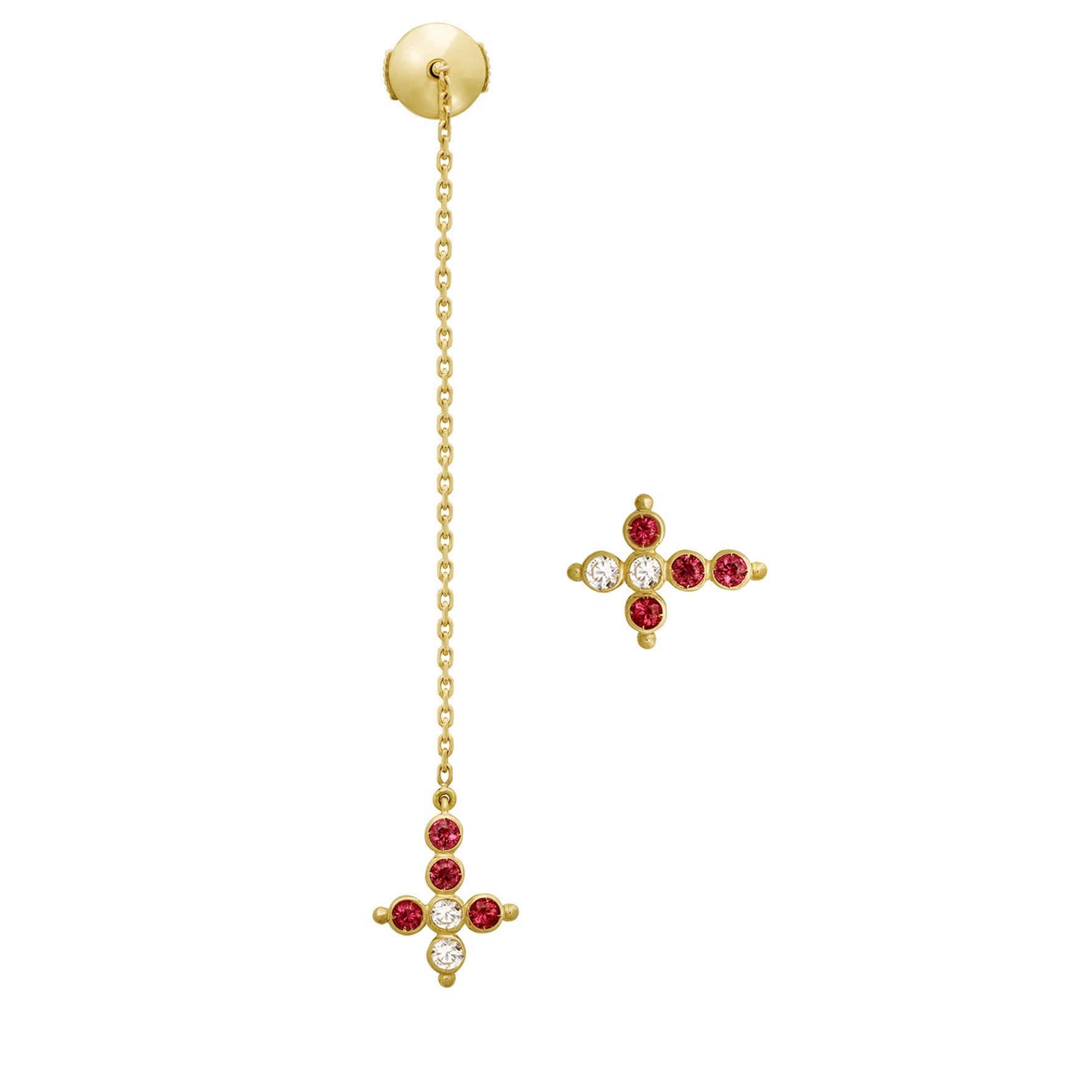 Aimée Aimer Petit AA boucle chaîne or jaune rubis à l'unité