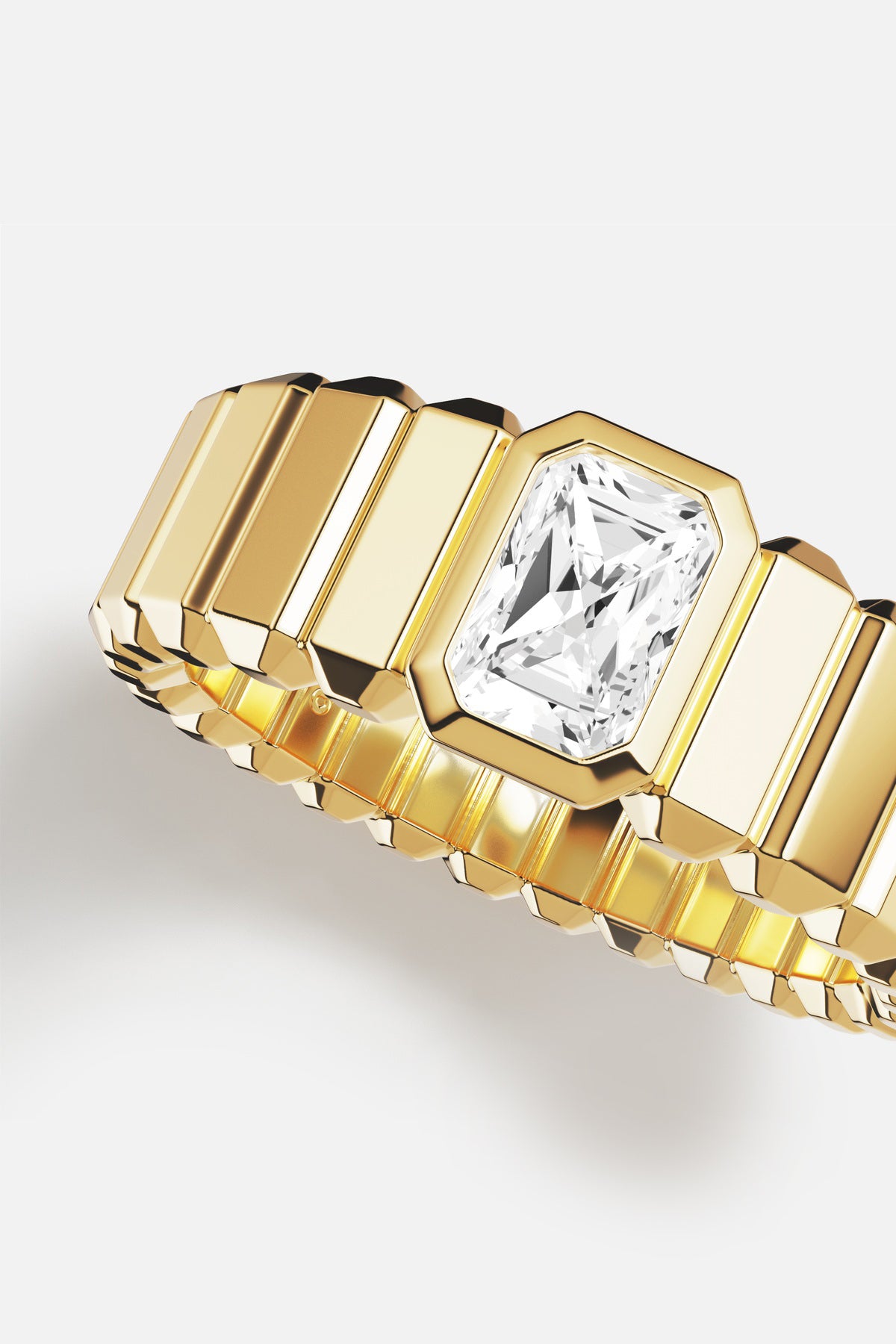APM Monaco Automne Graphique bague dorée zircon