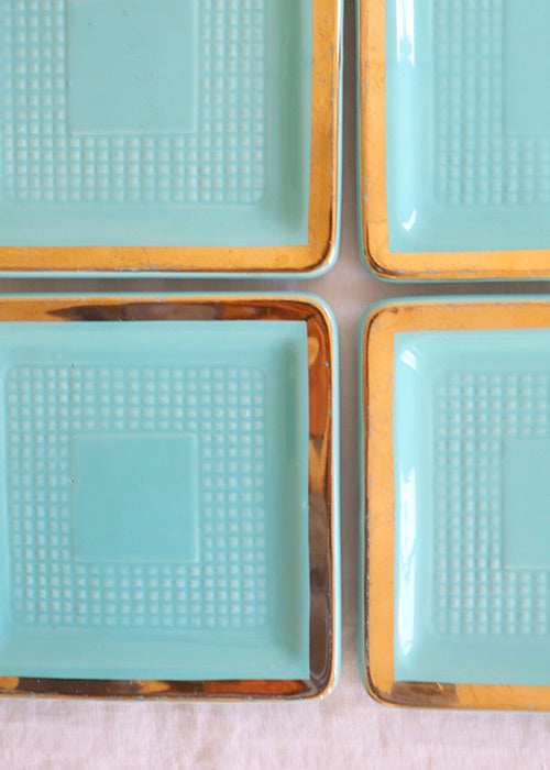 Aimée Aimer Art table assiettes turquoise dessert x6 16,5 cm