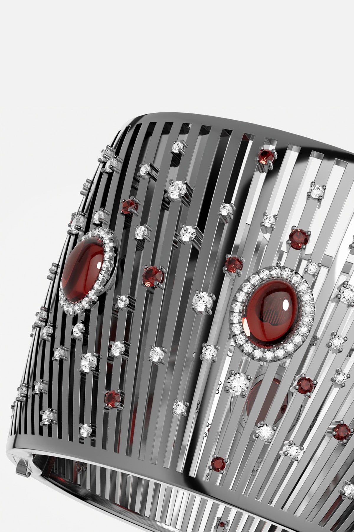 APM Monaco Automne Les Éventails bracelet M gris bordeaux