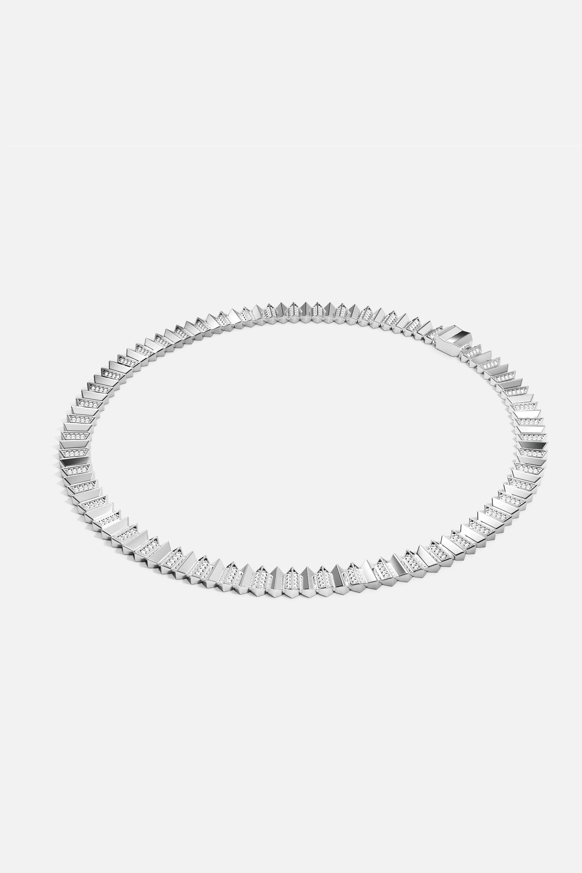 APM Monaco Yacht Club Up and Down collier blanc L 42 cm zircons