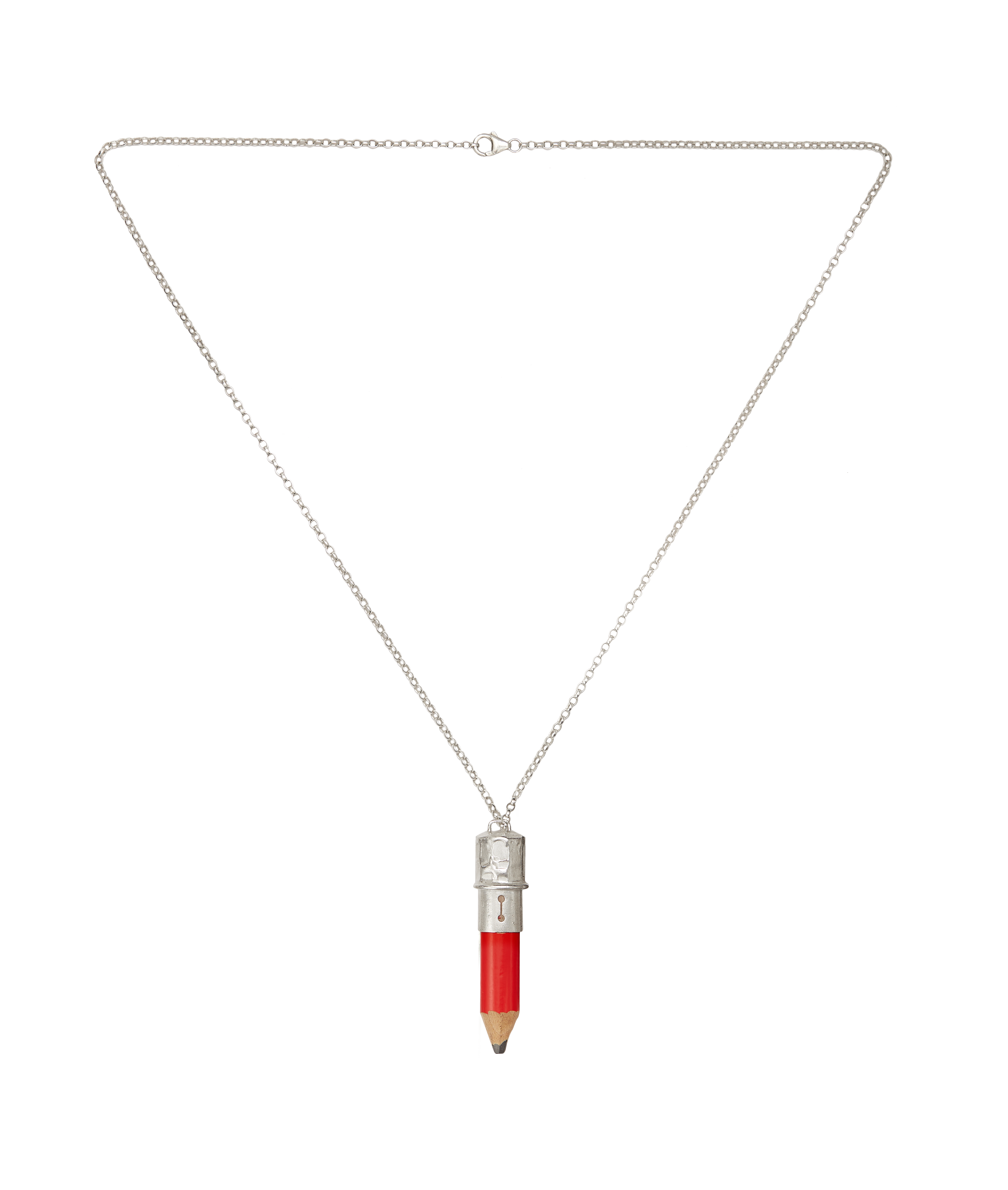 Alighieri Poet's Pencil collier argent crayon rouge bookworm