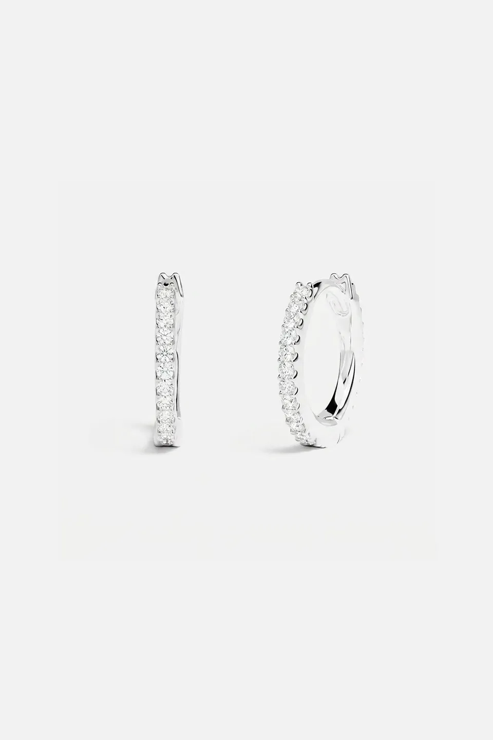 APM Monaco Croisette Promesse Créoles Argent 12 mm Blanc