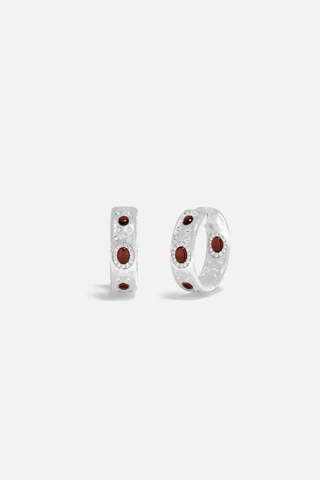 APM Monaco Automne Les Cabochons créoles bordeaux 21 mm