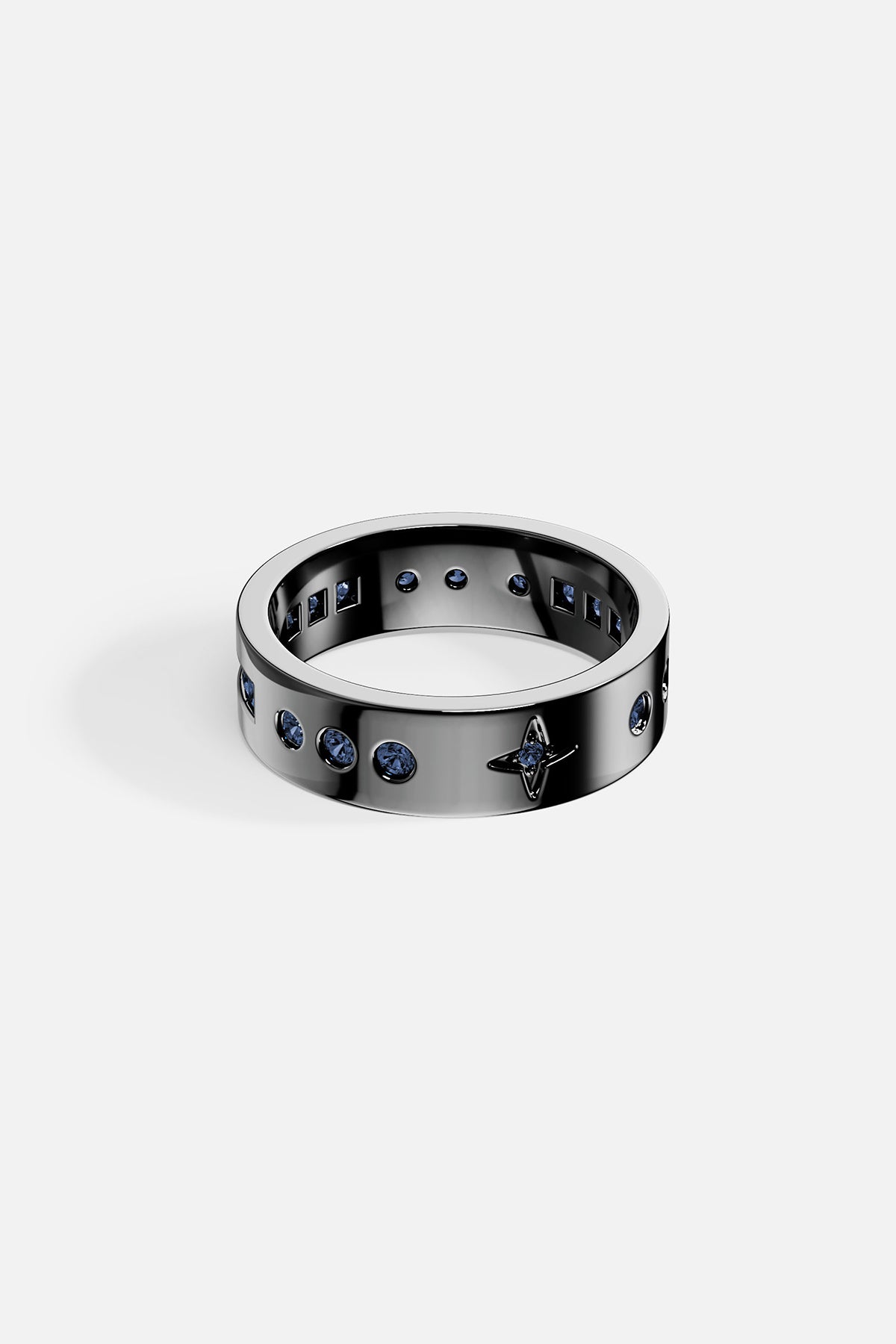 APM Monaco Morse Code SMILE bague grise bleue
