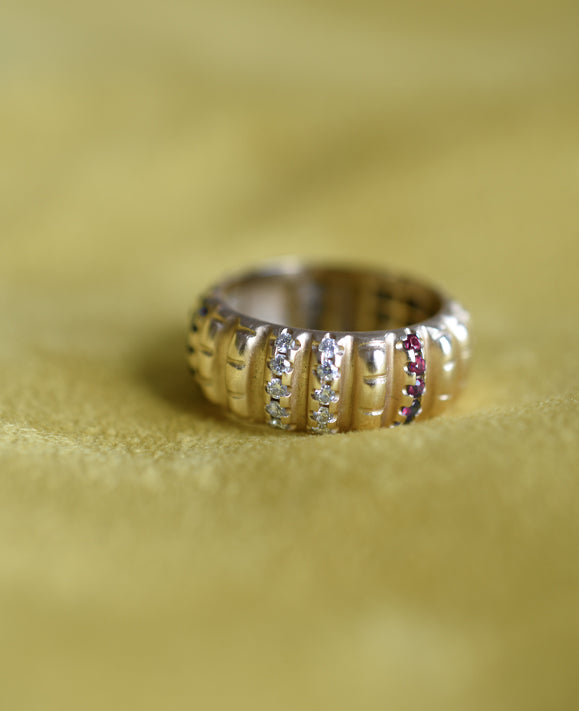 Aimée Aimer Lignes F. bague or jaune rubis taille 52