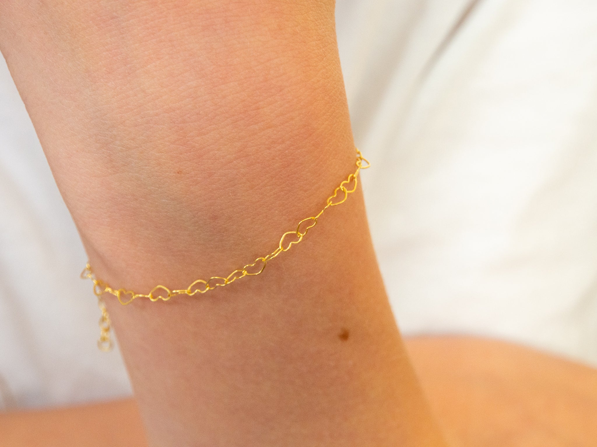 Adorabili Cœurs Enlacés bracelet doré 14 cm or fin