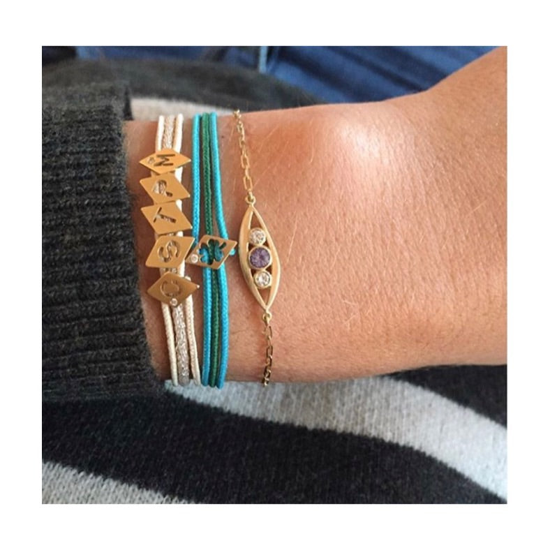 Aimée Aimer Bel Aloha bracelet or jaune saphir rose taille unique