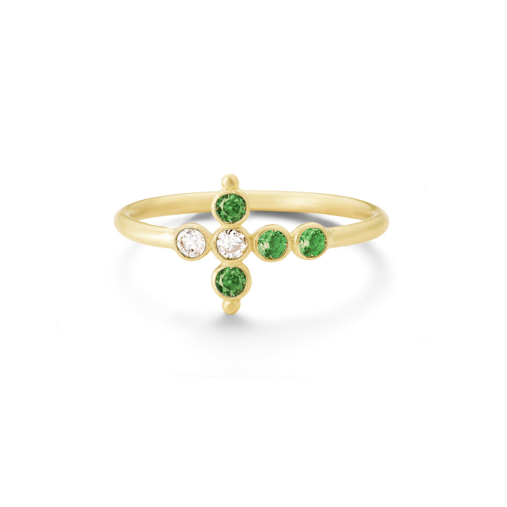 Aimée Aimer Petit AA bague or jaune tsavorites diamants
