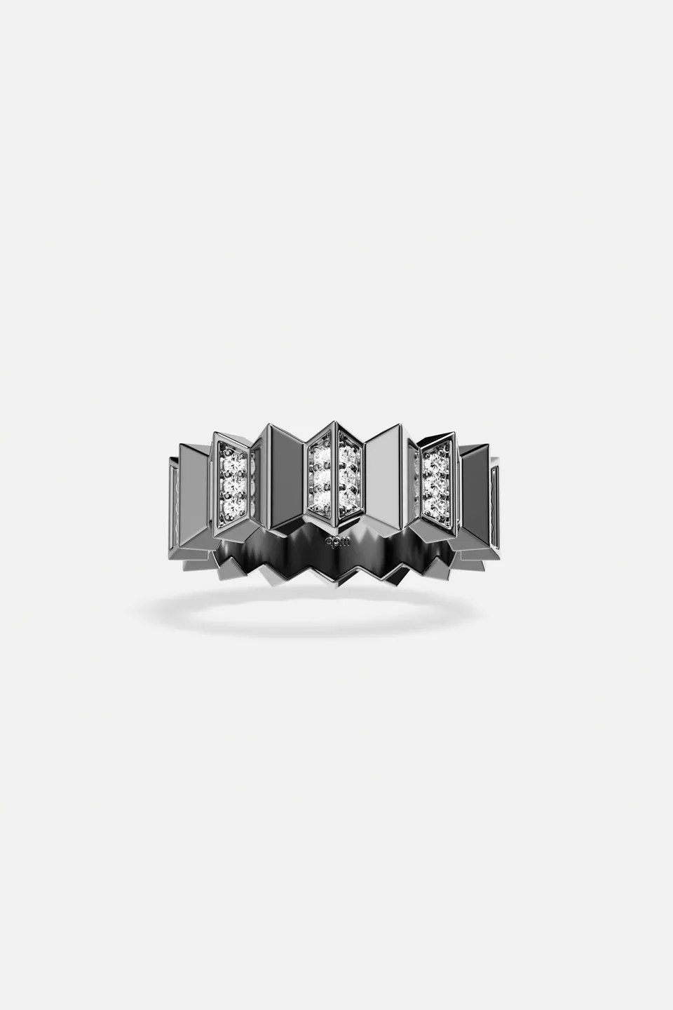 APM Monaco Yacht Club Up and Down bague grise zircon