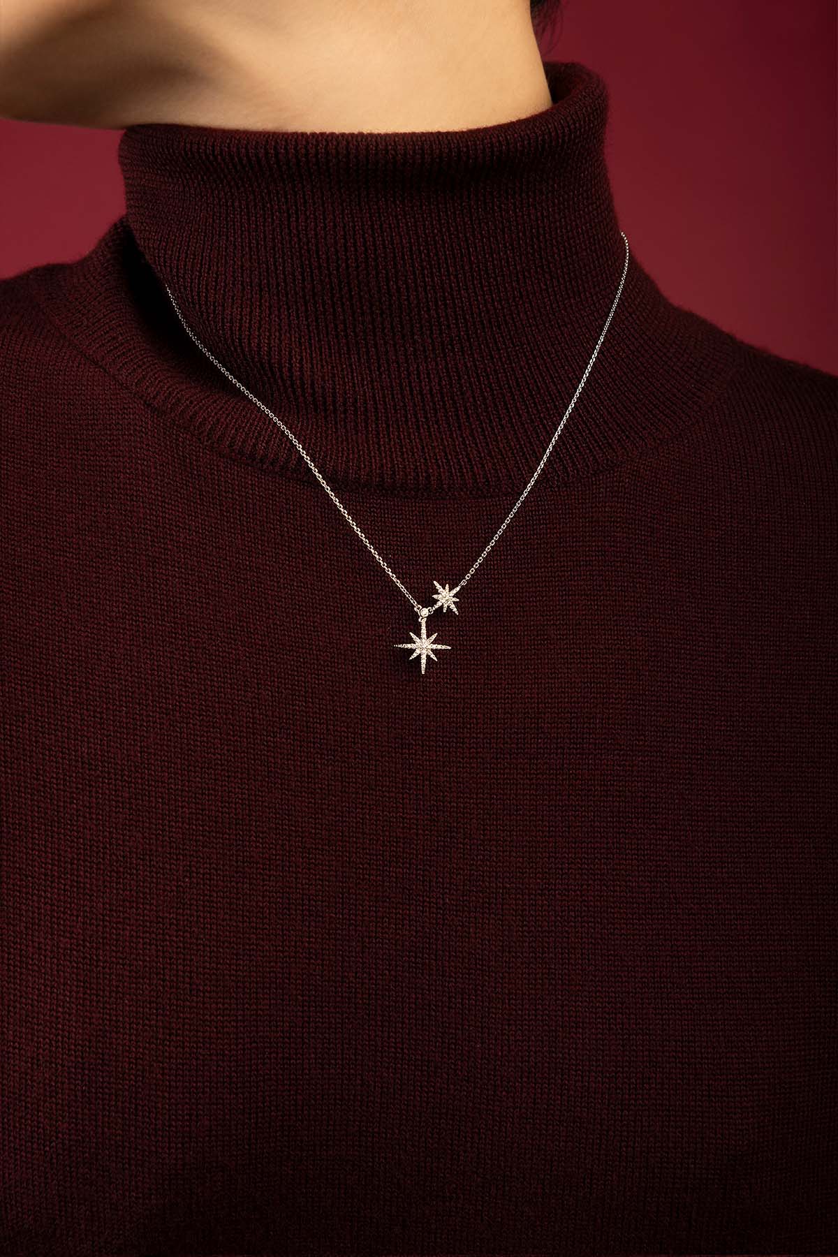 APM Monaco Météorites collier double blanc réglable
