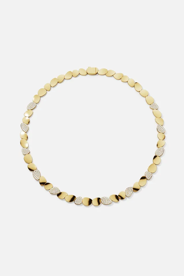APM Monaco Soleil Galets Collier doré 40 cm choker