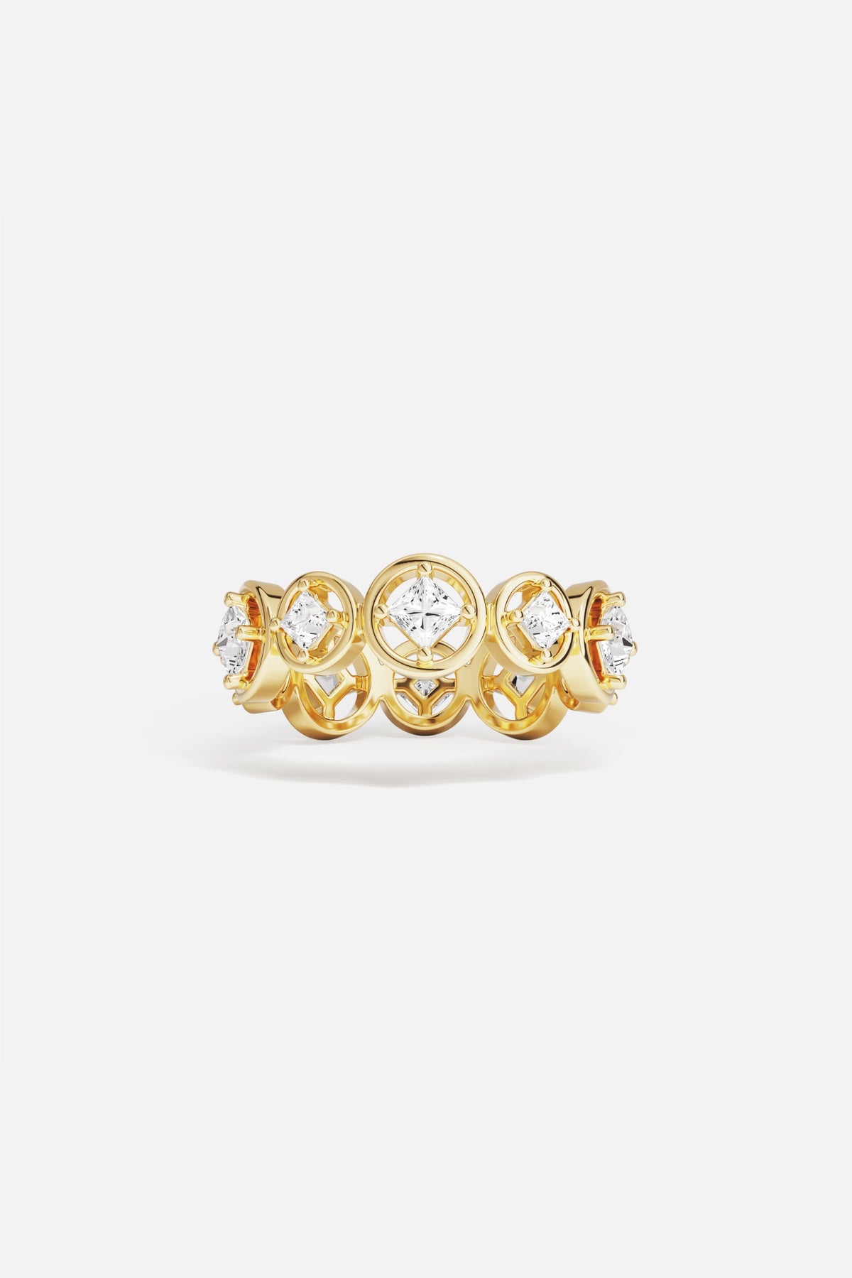 APM Monaco Soleil Les Bulles d'Eau bague dorée 52 zircons