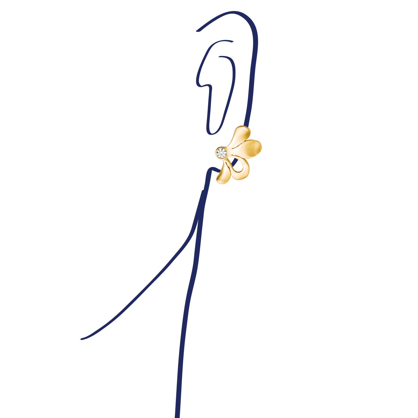Aimée Aimer Pétale boucles oreilles or jaune diamants paire