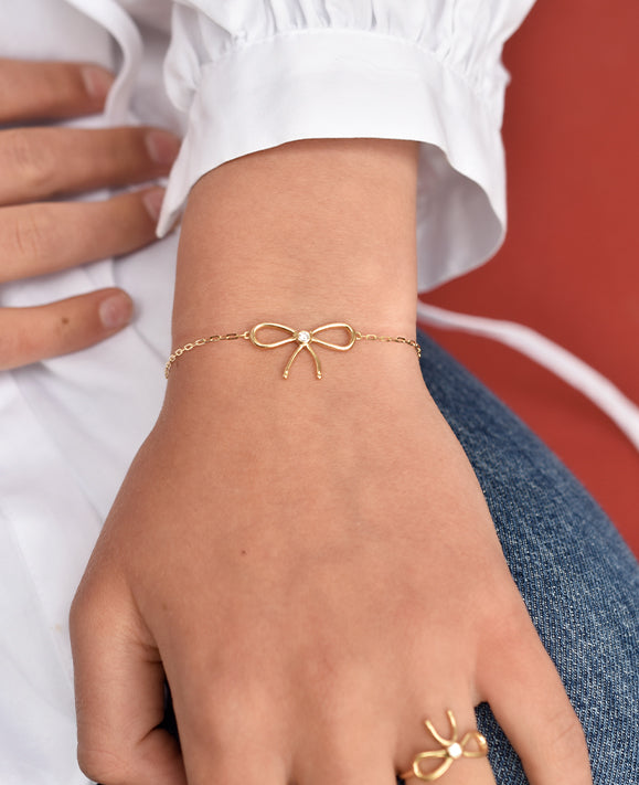Aimée Aimer Nœud de Paris Bracelet or jaune diamant 17 cm
