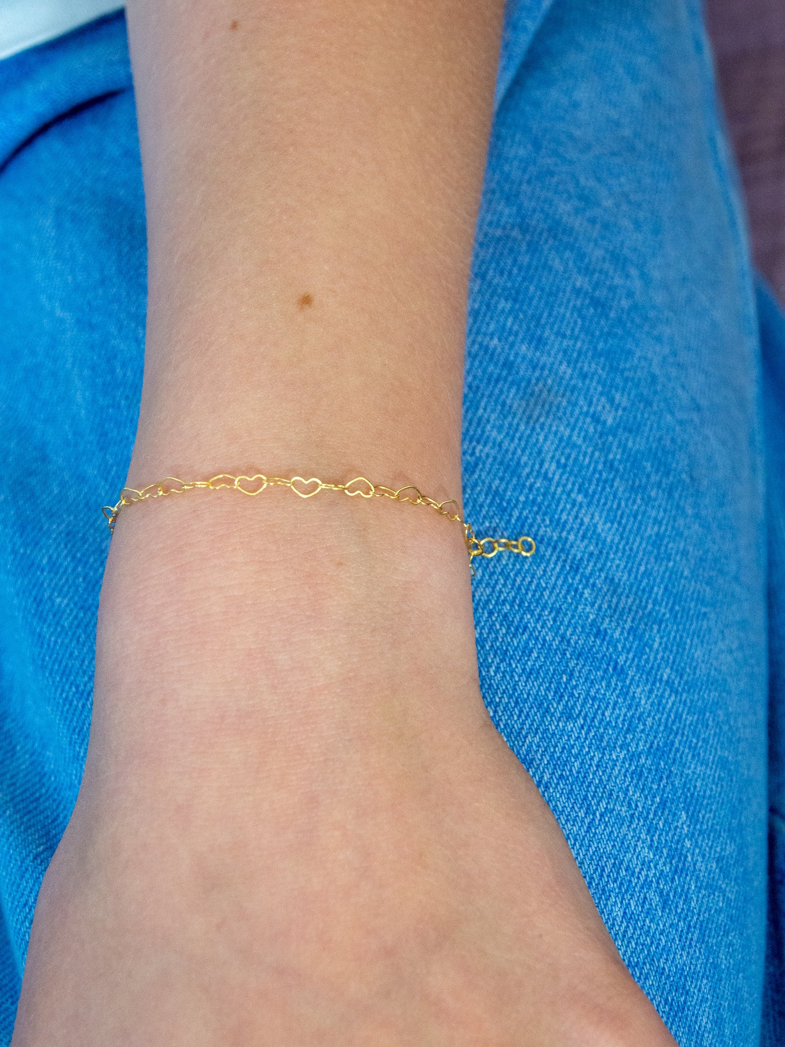 Adorabili Cœurs Enlacés bracelet doré 14 cm or fin
