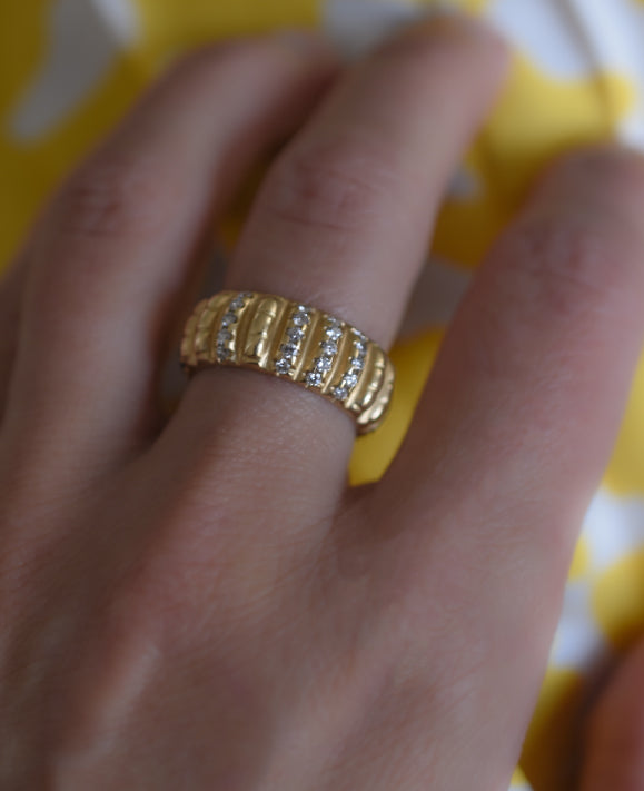 Aimée Aimer Lignes F. bague or jaune 50 diamants taille 52