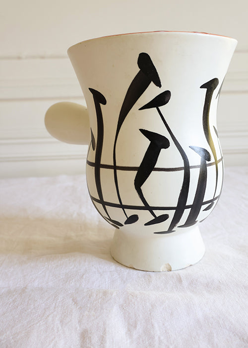 Aimée Aimer Verseuse Musique faïence blanc rouge Capron