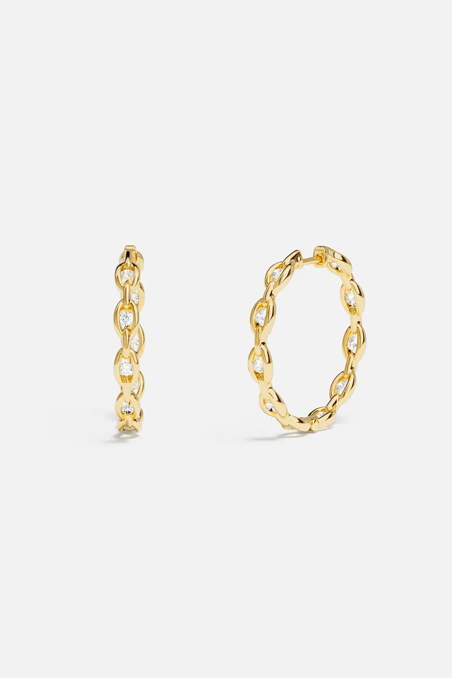 APM Monaco Soleil Enchaîné créoles hoops or jaune