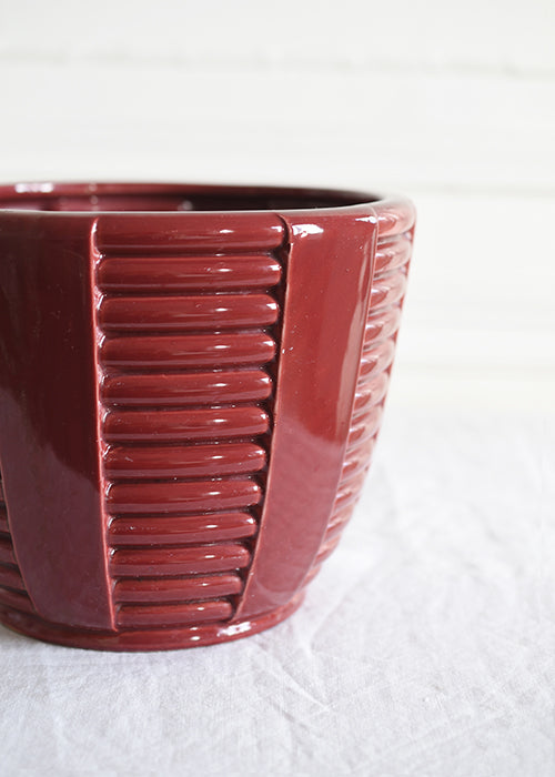 Aimée.Aimer Vases Cache-Pot Groseille Faïence 18 cm Rouge