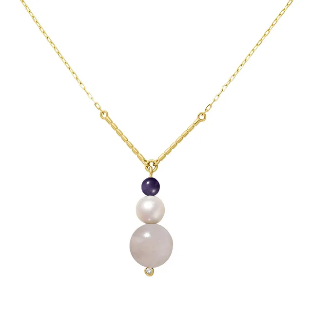 Aimée Aimer Chance collier or jaune perle taille unique