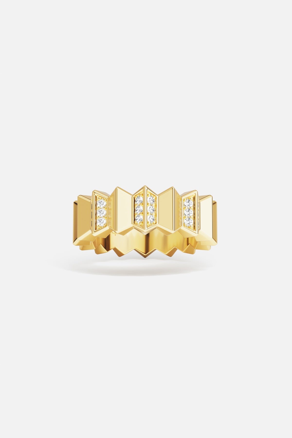 APM Monaco Yacht Club Up and Down Bague dorée 52 zircon