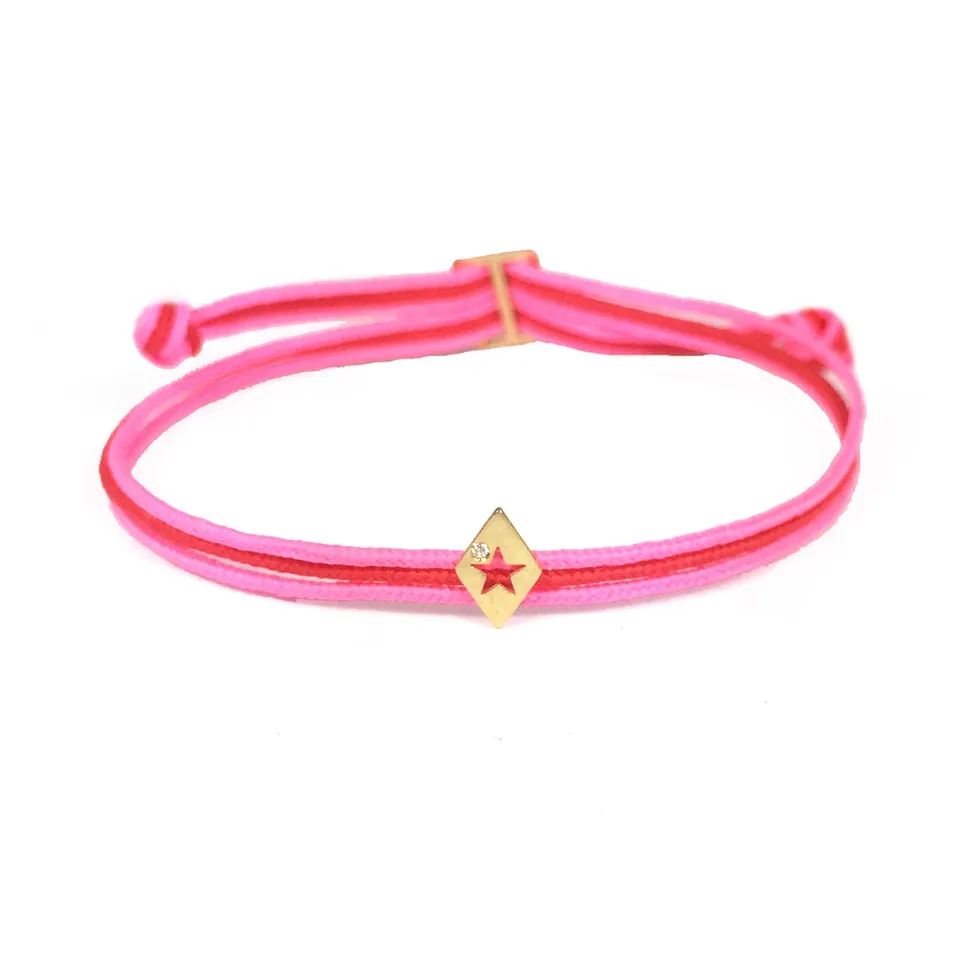 Aimée.Aimer L'Alphabet 1 Lettre Bracelet Or Jaune Diamant Bleu Denim