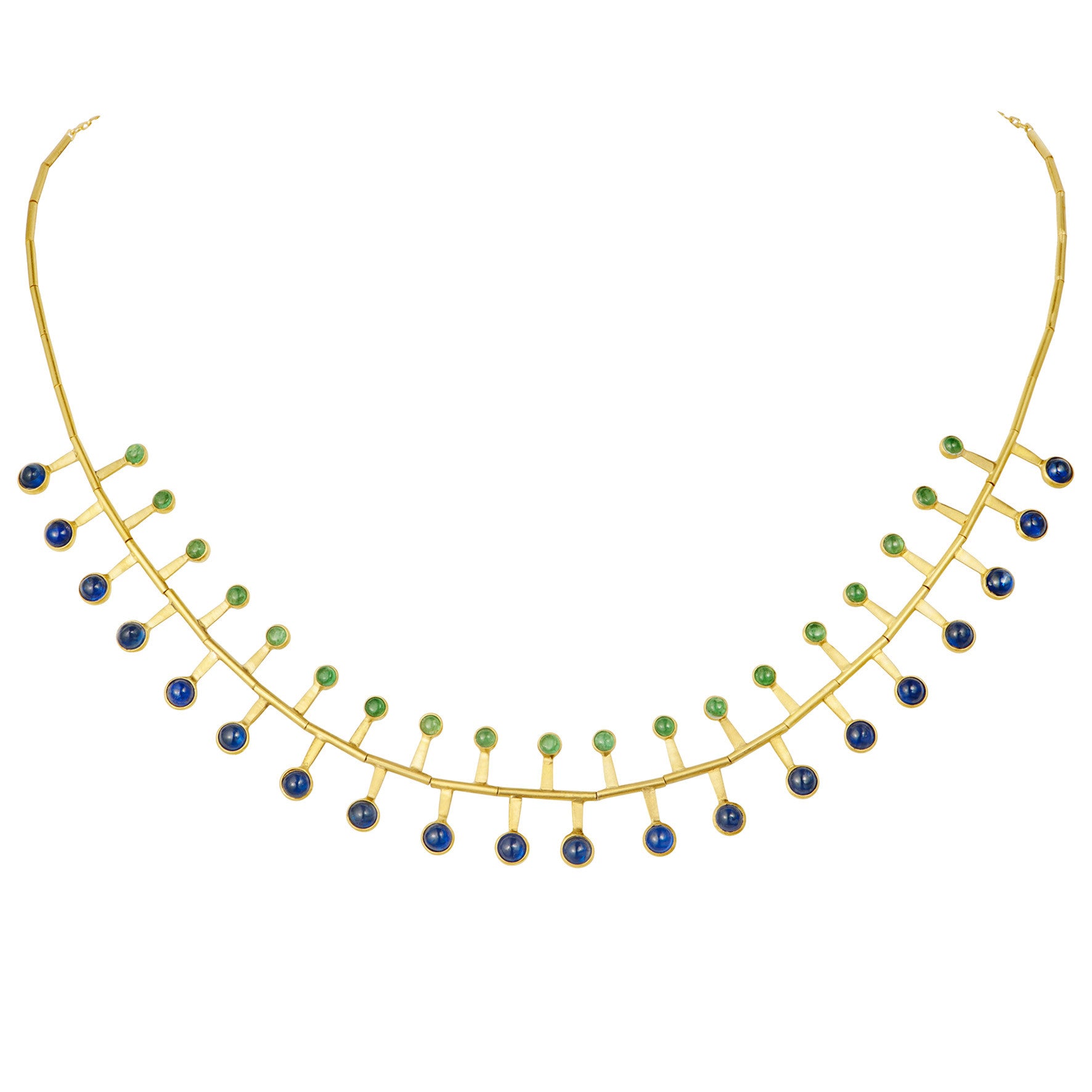 Aimée Aimer Pimenta Collier Or Jaune Émeraude Saphir