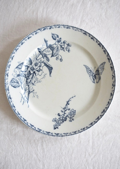 Aimée Aimer Assiettes Terre de fer papillon lot 9 x 24 cm