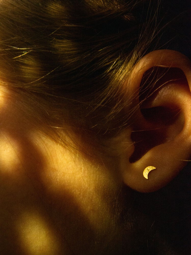 Adorabili Lune étoile filante boucles d'oreilles doré